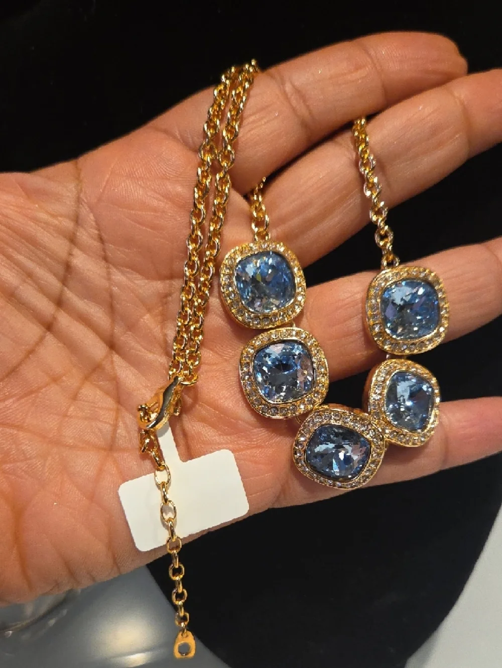 Joan Rivers Gold-Tone Necklace with Light Blue Stones - Picture 4 of 4